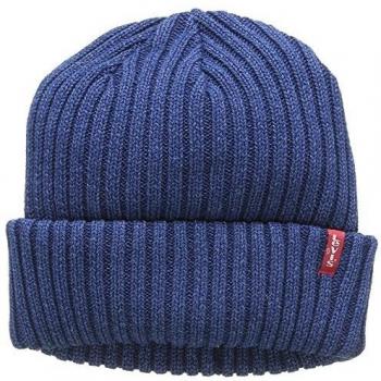 Levi's Indigo Ribbed Beanie, Gorro de punto Unisex adulto, Azul