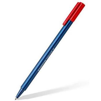 Staedtler Noris Triplus Ball 437 M-2. Bolígrafo con punta de bola y anchura media. Caja con 10 bolígrafos de color rojo.