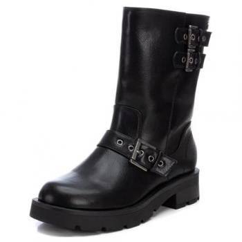 Botines Biker de Mujer Xti con Cierre de Cremallera y Suela de Goma, Color Negro, Talla 36