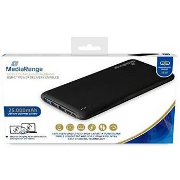 MediaRange Batería Recargable portátil, 25000 mAh, Quick Charge