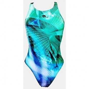 Bañador de natación Turbo Light tira ancha azul verde mujer - M