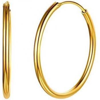 Silvora 30MM Aros Oro Plata Pendientes Cartilago Pequeños Aros Alto Pulido
