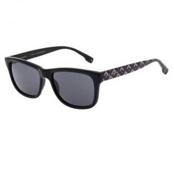 Ted Baker Tb1455 Dane Rectangle Sunglasses - Black with Grey Pattern and Green Lens, One Size