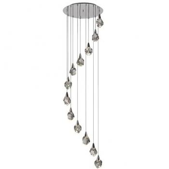 Lámpara de Techo Colgante Aquaria 12 Luces Cromo Transparente 3000K 5400Lm - Schuller