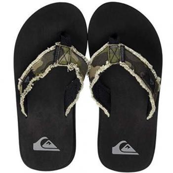 Quiksilver Boys Monkey Abyss Flip Flops - Green & Black - UK 4.5 (EU 38)