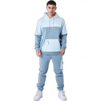 Project X Paris Ice Blue Colorblock Hoodie for Men - Size S