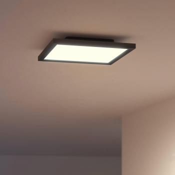 Plafón Cuadrado Philips Hue White Ambiance Aurelle 30x30cm Negro