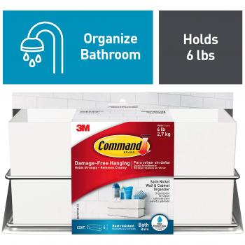 Command Cesto Organizador Mixto, Metal, Blanco, 24.13x11.77x11.77 cm