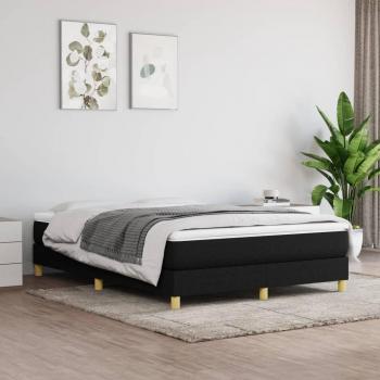 Cama solar sin colchón negra 140x190 cm en tela tipo box spring
