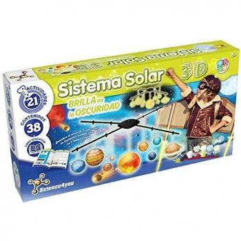 Science4you-Sistema Solar 3D Brilla en la Oscuridad-Planetario, Juguete Educativo con Planetas y Proyector de Constelaciones, Pinturas y Pegatinas, Astrologia para Niños +8 Años