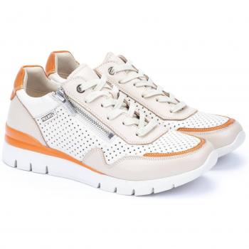 ZAPATILLAS PIKOLINOS CANTABRIA W4R-6968C2 - Deportivas de piel, diseño cómodo y elegante, suela de goma antideslizante, plantilla extraíble, cierre con cordones