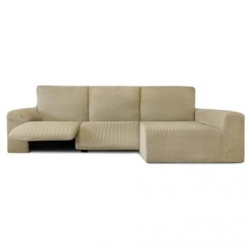 Funda Chaise Longue Bielástica Brazo Largo Derecho Jaz Beige 180 x 120 x 360 cm
