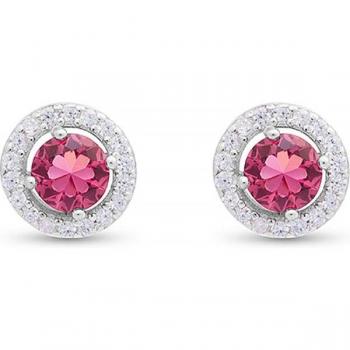 Pendientes Luxenter Atelier Gema de Leyenda en plata de ley 925 con circonita rubí y acabado en baño de rodio