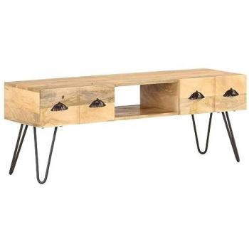 Mueble TV Multimedia Estantería Buffet 120x35x45 cm Madera Maciza de Mango Marrón