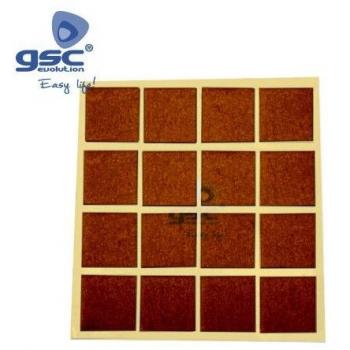Set de 16 fieltros adhesivos cuadrados 16x20mm Marrón GSC 003802771