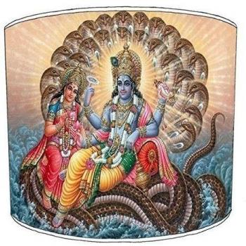 12 Inch Table Lord Goddess Vishnu Hindu Print lampshade 5