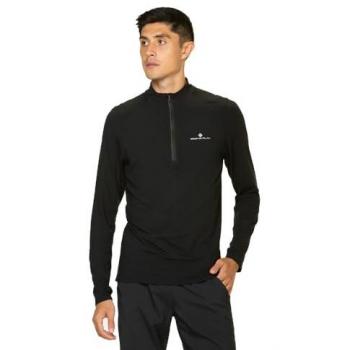 Sudadera Térmica Core para Hombre Ronhill Azul Marino y Blanco con Media Cremallera - L