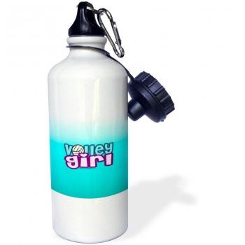 3dRose wb_13118_1 Volley Girl on Aqua Sports Water Bottle, 21 oz, White