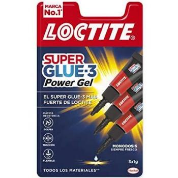 Loctite Super Glue-3 Power Gel Mini Trio, gel adhesivo flexible y resistente, pegamento instantáneo para superficies verticales, pegamento transparente extrafuerte, 3x1g