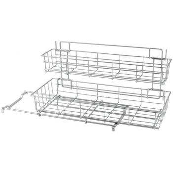 Metaltex 77343 Organizador Deslizante para Productos DE Limpieza 'Limpio' 20x50x28cm, Metal, Neutro