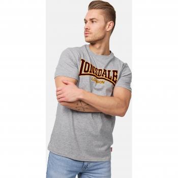 Camiseta Lonsdale de Manga Corta Classic en color gris, negro y amarillo, talla M