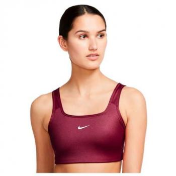 Nike Sujetador Deportivo Dri Fit Swoosh Sujeción Media Rojo XS Mujer