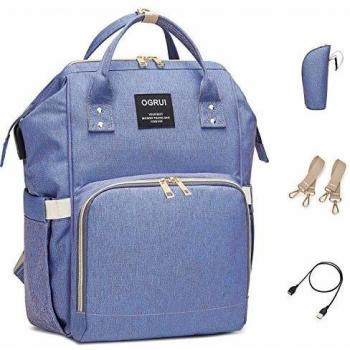 Pañal Bolso Mochila, Bolso de Viaje Gran Capacidad Impermeable Bolsos Cambiadores Multifunción para Cuidado de Bebé y Mamá viajes con Cambiador y Ganchos Carrito Bebé