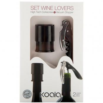 Koala Internacional Hosteleria 6335NN02 Sacacorchos Y Tapón De Vacío, Acero Inoxidable, Negro