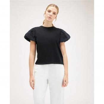 Camiseta de mujer con mangas globo y escote redondo