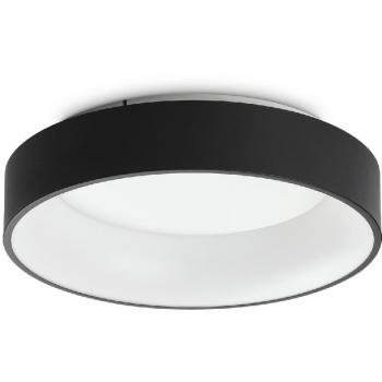 Plafón LED Ziggy de metal negro, diámetro 45 cm, 30W, 3000K luz caliente