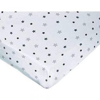 Cubrecolchón Impermeable 2 en 1 para Cuna 60 x 120 cm con Estrellas Grises