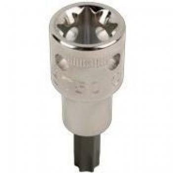 Punta de Atornillar Torx T45 de Acero al Cromo Vanadio 1/2 con Cuadradillo y Solución de 4 Puntos