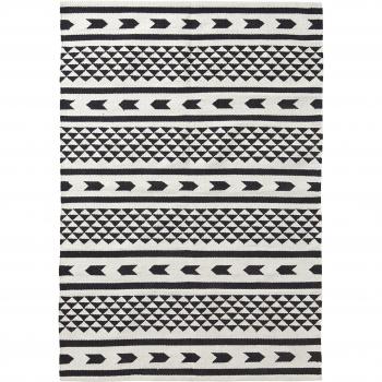 Vertbaudet alfombra gráfica, algodón, blanco / negro, Talla única