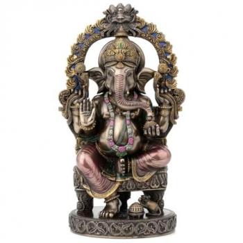 Figura de Buda Ganesh Gris 26x9x12cm de Resina - Signes Grimalt