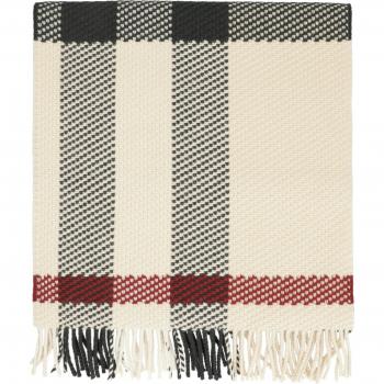 Burberry Men's Check Motif Scarf in Ivory | 8079240152575 Color A1450, Multicolor, Size: OS, Male
