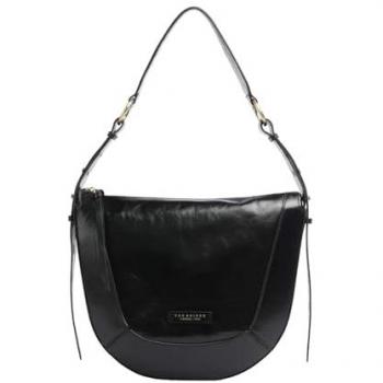 The Bridge Fedora Leather Shoulder Bag 28 cm for Women - Black