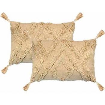 vidaXL 2X Cojines con Diseño Diamantes Color Natural 40x60cm Decoración Hogar