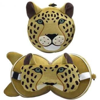 Almohada de viaje con antifaz Leopardo Resteazzz Relaxea