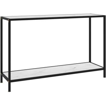 Mesa de Consola Blanca con Vidrio Templado 120x35x75 cm - Mueble de Diseño Moderno y Funcional