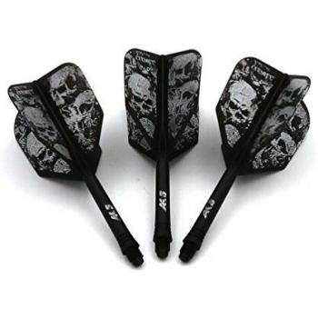 CUESOUL Rost Ejes de Dardos Integrados Personalizados Ejes y vuelos de Dardos medianos, Juego de 3 Patrones de Calavera