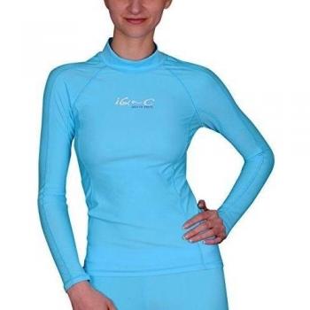 iQ-Company UV 300 Shirt Watersport LS - Camiseta con manga larga de natación para mujer, color turquesa, talla XL