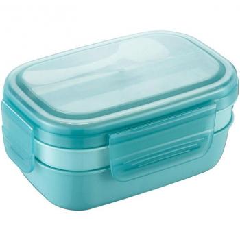 Fiambrera Shining House 1900ML con 5 Compartimentos y Vajilla, Calentada en Microondas para Adultos y Niños