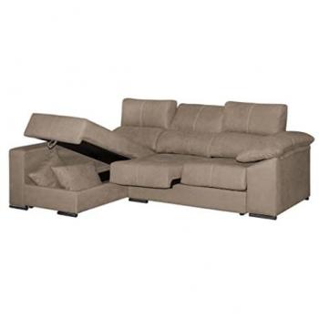 Sofá Chaise Longue Esquinero Reversible HELA 265x150 cm - Varios Colores, Tejido ACUALINE Desenfundable con Arcón y Asientos Extensibles - Incluye Envío