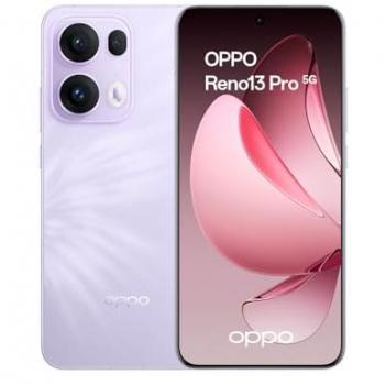 Smartphone OPPO Reno13 Pro 5G - MediaTek Dimensity 8350, 12GB RAM, 512GB ROM, Pantalla AMOLED de 6.83, Color Violeta Plume