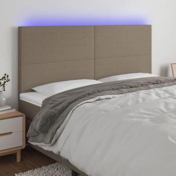 Cabecero Led Tortorora 180x5x111/128 cm Tela Gris Taupe