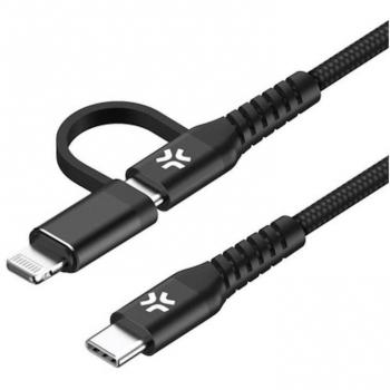 Cable USB-C Celly USBC2IN1BK 2 m Negro