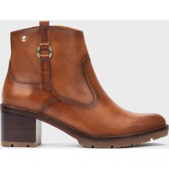 Botines de mujer Pikolinos Llanes de piel con cremallera y plantilla acolchada color brandy