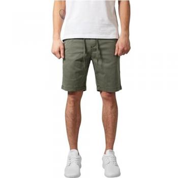 Urban Classics Men's Olive Stretch Twill Jogg Shorts