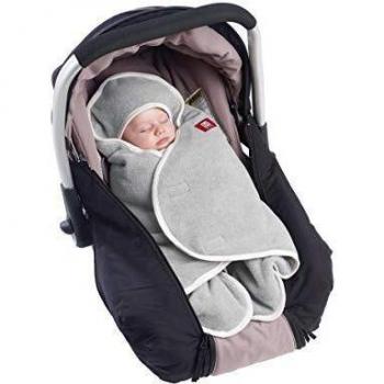 RED CASTLE Saco de Dormir para Bebé, Compatible con Silla de Paseo, Carrito, Capazo, Manta Universal con Capucha Envolvente, Transpirable, Entretiempo, Babynomade, Polar, Gris Claro