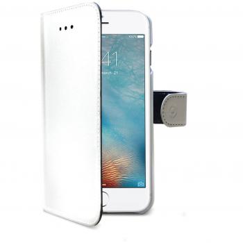 Celly Wally Cartera Funda con función de Soporte Integrado para iPhone 7 Plus – Blanco